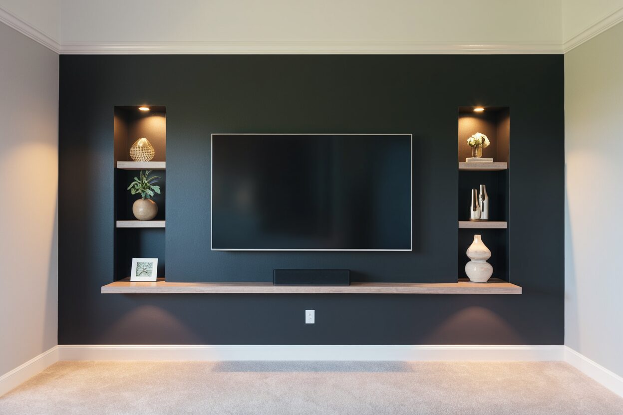 TV wall mounting with hidden cables in Mandurah, Perth WA